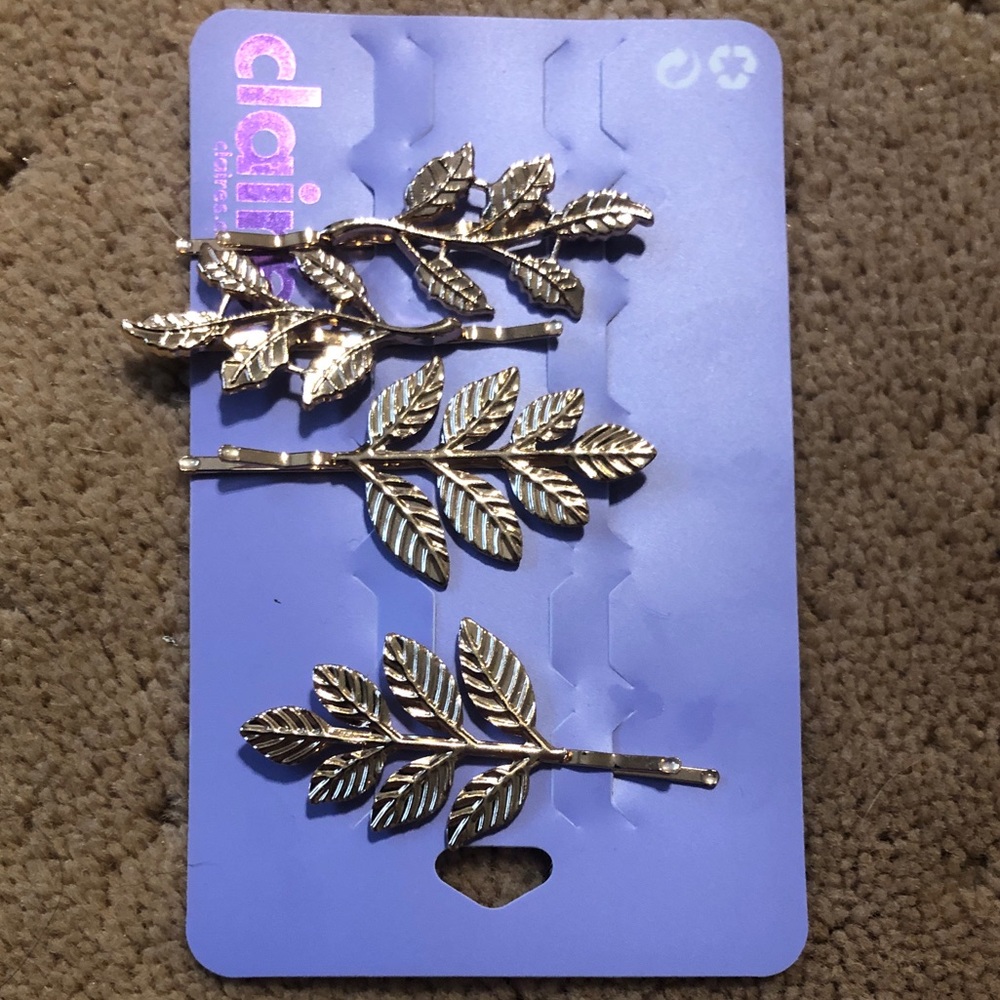 FREE ADD-ON NWT Gold-Coloured Leafy Hairpins for Events or Hair Styling